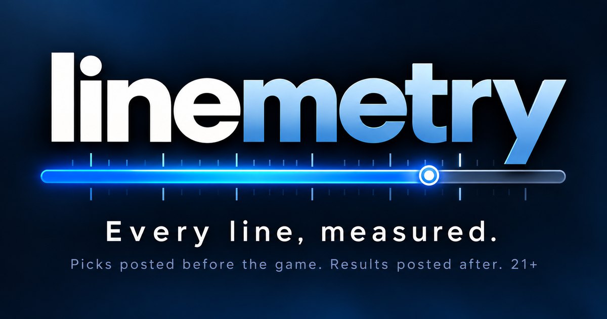 Linemetry. Every line, measured. Picks posted before the game. Results posted after. 21+